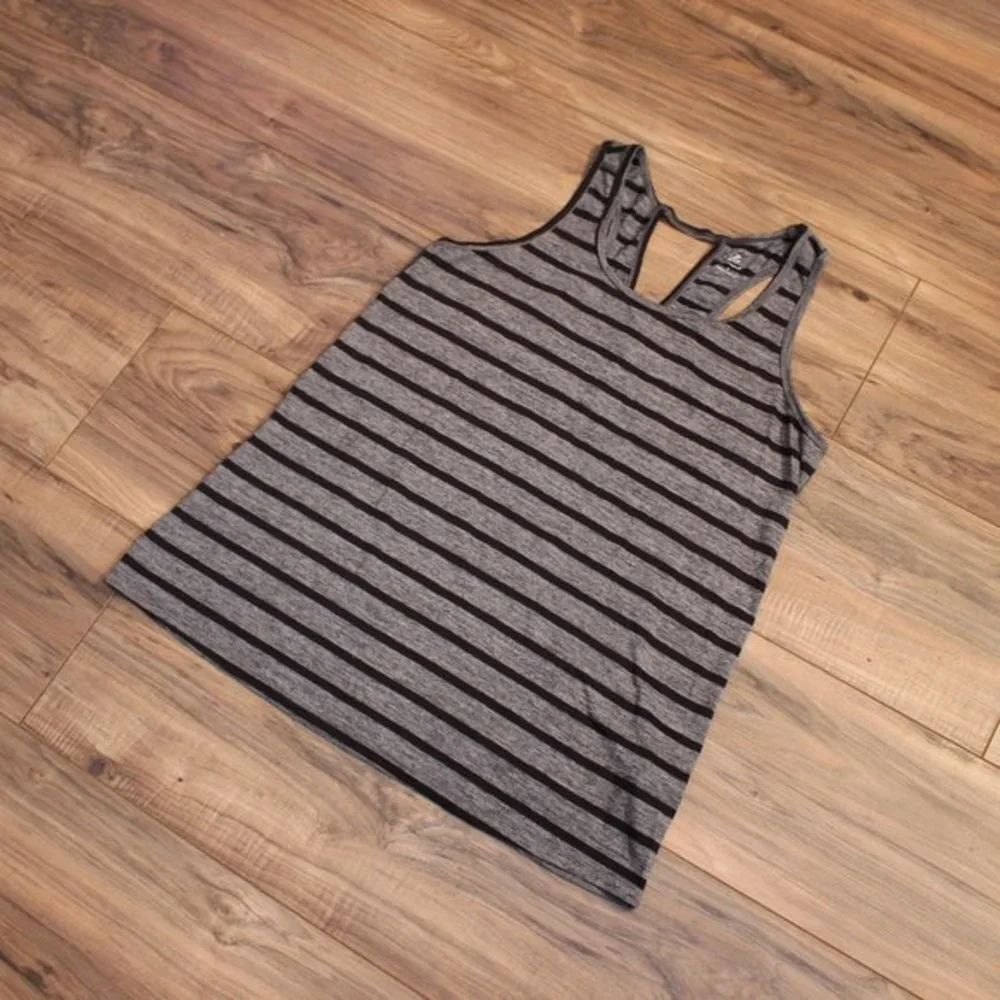 Champion Gray & Black Stripe Racerback Tank Top S - Picture 2 of 5